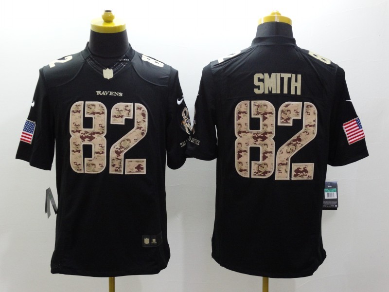 Men's Baltimore Ravens Torrey Smith #82 Black Jersey